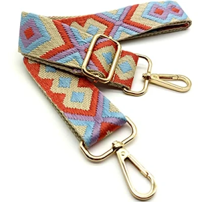 Abbildung von Verstellbarer Schultergurt Tasche Blau lila orange, Taschengurte zum Wechseln, Taschengurt Breit mit Karabiner Gold, 80 130 cm Tragegurt für Damen Schulterriemen, Moderne Handtasche, 3.8cm, 36