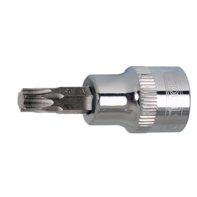 Abbildung von KS TOOLS 918.3886 Steckschlüsseleinsatz DIN3120, ISO1174 T45 Chrom Vanadium Stahl Torx gerändelt