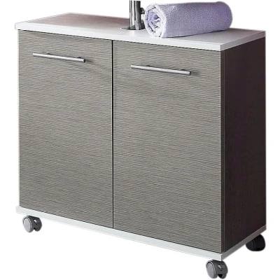 Abbildung von Schildmeyer Waschbeckenunterschrank &quot;Rhodos, Made in Germany&quot;, Breite 60 cm, verstellbarer Einlegeboden, Metallgriffe, 2 Türen
