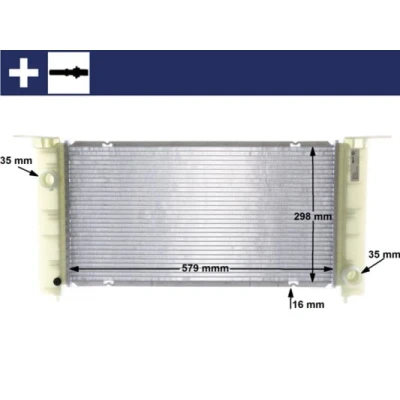 Abbildung von MAHLE ORIGINAL CR 1449 000S Kühler, Motorkühlung 580 325 18 mit Schlauch Kühlrippen gelötet FIAT: Stilo Schrägheck