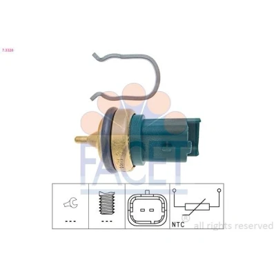 Abbildung von FACET 7.3328 Sensor, Kühlmitteltemperatur Made in Italy OE Equivalent PEUGEOT: 207 Schrägheck, 206 308 I Schrägheck