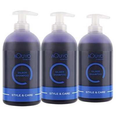 Abbildung von Style &amp; Care Silber Shampoo, Anti Gelbstich Shampoo für graues, hell gefärbtes oder blondes Haar (3x 500ml) Silbershampoo spendet Feuchtigkeit und steigert Farbbrillanz blondiertes