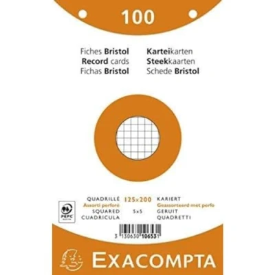 Abbildung von EXACOMPTA 10653E Karteikarten, 125 x 200 mm, kariert, farbig
