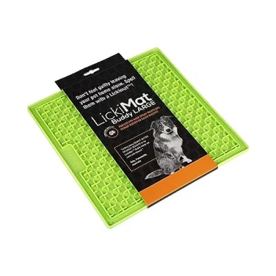 Abbildung von LickiMat Antischlingnapf Buddy Schleckmatte aus Naturgummi für Hunde grün 28 cm, gefriergeeignet