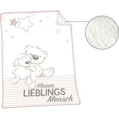 Abbildung von Herding Babydecke &quot;Jonas Lieblingsmensch&quot;, mit niedlichem Motiv, Kuscheldecke