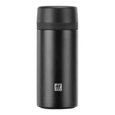 Abbildung von ZWILLING Thermo Thermoflasche, Integrierter Siebeinsatz, Isolierflasche für Tee &amp; Infused Water, Doppelwandisolierung, 420 ml, Höhe: 17,2 cm, Schwarz, small