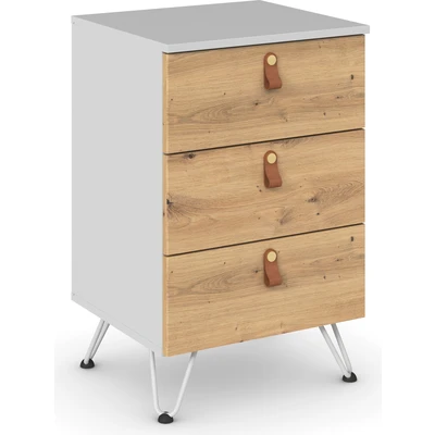 Abbildung von rauch Nachtkommode &quot;Homey by Aditio&quot;, mit Grifflaschen in Leder, 3 Schubladen Softclose Funktion