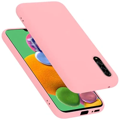 Abbildung von Cadorabo Hülle kompatibel mit Samsung Galaxy A90 5G Silikon Handyhülle für Case aus flüssigem stoßfeste dünne TPU Schutzhülle Liquid PINK
