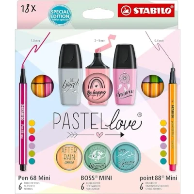 Abbildung von STABILO Schreibset Pastellove farbsortiert