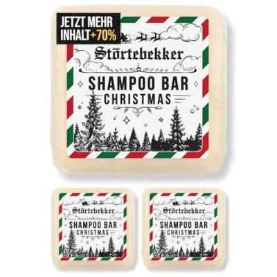 Abbildung von Störtebekker® Premium Festes Shampoo Weihnachtsedition Zimt Orange Duft (x3) Handgefertigtes, veganes für Herren &amp; Damen Wohlduftende Duschpflege Haut und Haar Feuchtigkeits
