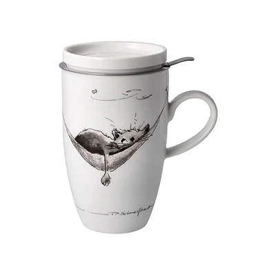 Abbildung von Goebel Tasse &quot;Peter Schnellhardt&quot;, Teetasse mit Deckel und Sieb, Peter Schnellhardt Mittagspause