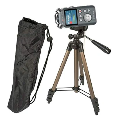 Abbildung von TronicXL Profi TRIPOD 19 Alu Stativ Diktiergerät Audiorekorder Aufnahmegerät 1/4 Zoll zb kompatibel für Roland Philips Tascam Sony Olympus Zoom H4n Pro H5 H6 mobile Recorder H2n Halterung