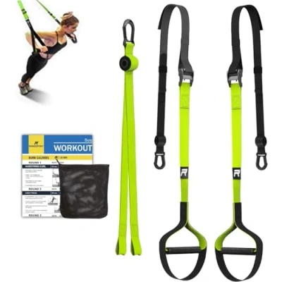 Abbildung von Schlingentrainer Sling Trainer Set mit Türanker Einstellbar Fitness Zuhause Suspension geeignet für unterwegs und das Training im Innen Außenbereich