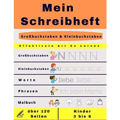 Abbildung von Mein Schreibheft Großbuchstaben &amp; Kleinbuchstaben: Aktivitätsbuch für Kinder ab 3 Jahren Bringen Sie Ihren Kindern bei, auf spielerische Weise ... und Ferienschreibheft Vorschule