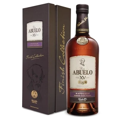 Abbildung von Ron Abuelo Finish Collection Napoleon ( 1 x 0,7l) 15 Jahre alter Rum aus Panama, gefinished in einem ehemaligen Cognac Fass pur oder auf Eis zu genießen 40% Vol.