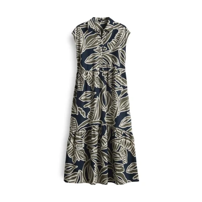 Abbildung von OPUS Relaxed FIT MIDI Lockere Passform Blusenkleid, Damen, Größe: 42, Olive leaf