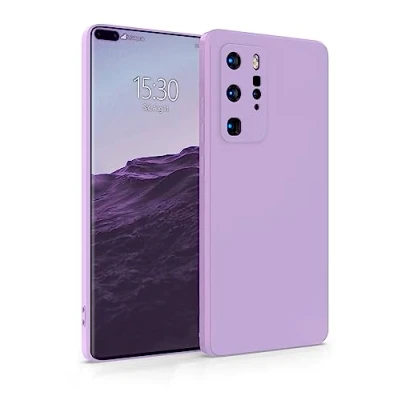 Abbildung von MyGadget Hülle für Huawei P40 Pro robuste Silikon Schutzhülle TPU Case Slim Silikonhülle Back Cover Kratzfest Handyhülle Matt Lila