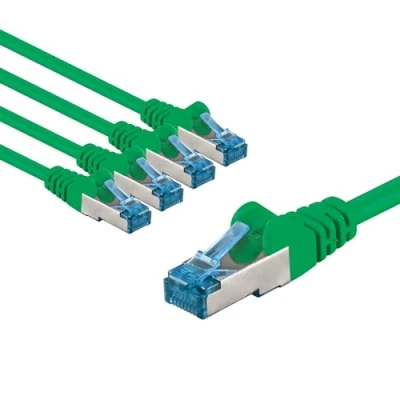 Abbildung von goobay 66057 CAT 6a Netzwerkkabel im 5er Set/Patchkabel geschirmt S/FTP/CU Ethernet Kabel, PiMF, LSZH/Cat Kabel mit 10Gbits / Grün 5x 2m