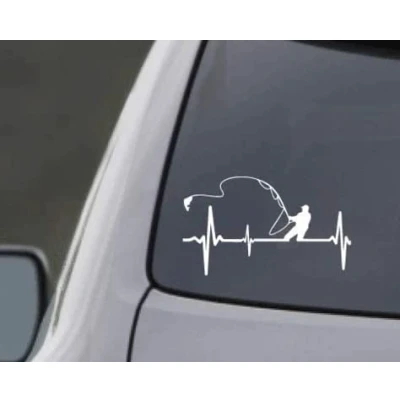 Abbildung von Herzschlag Fishing Angeln ca 20 cm Tuning Racing Rennsport Renndecal Aufkleber Sticker Decal aus Hochleistungsfolie Autoaufkleber Tuningaufkleber Racingaufkleber Rennaufkleber von SUPERST