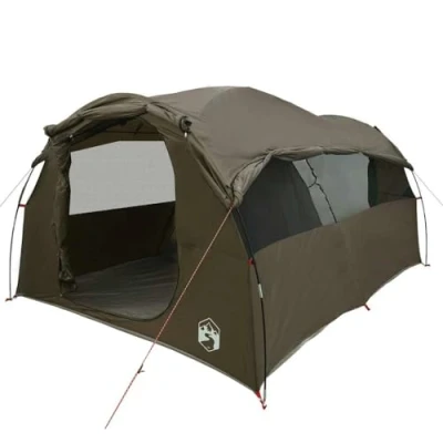 Abbildung von vidaXL Tunnel Familienzelt 6 Personen Braun Wasserdicht, Campingzelt, Gartenzelt, wasserdichtes Zelt, leichtes Wanderzelt, tragbares Zelt