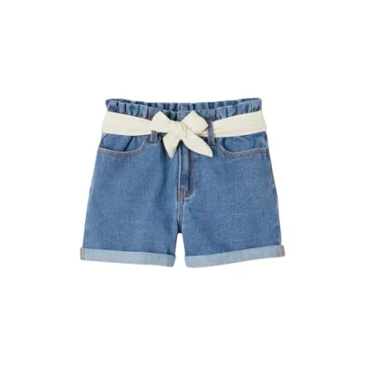 Abbildung von vertbaudet Shorts Mädchen Jeansshorts mit Paperbag Bund