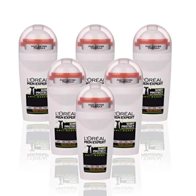Abbildung von L&#039;Oréal Paris Men Expert Hemd Protect 48h Dry Non Stop Anti Transpirant Roll on Kick (50 ml) Packung mit 6
