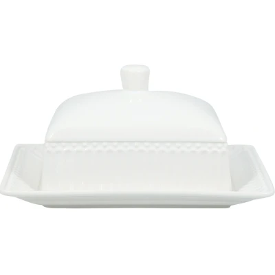 Abbildung von Greengate Alice Butterdose white medium 17 x 14 cm