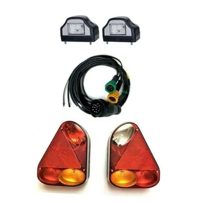 Abbildung von MelTruck® 2x Anhängerbeleuchtung Bajonett LED Kennzeichenleuchte 13 pol Kabelbaum 7m