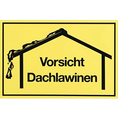 Abbildung von Metafranc Hinweisschild &quot;Vorsicht Dachlawinen&quot; 300 x 200 mm / Beschilderung Infoschild Warnschild Warnmarkierung Sicherheitsmarkierung Gefahrenhinweis 500320