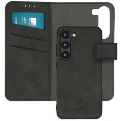 Abbildung von Samsung Galaxy S23 Hülle Kunstleder iMoshion Klapphülle/2 in 1 Case Handyhülle Schwarz