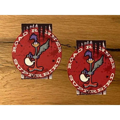 Abbildung von MG062 / 2X Road Runner Vintage Aufkleber 9x8cm Sticker Motorrad Auto Super Bird Hot Rod V8 V2 Bike Cafe Racer Oldtimer Oldschool USA