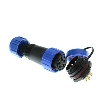 Abbildung von ZBLZGP HE21 5 poliger Stecker 30A 8 12mm Kabel IP68 Wasserdichter Buchse Aviation Circular Industrial Panel Mount