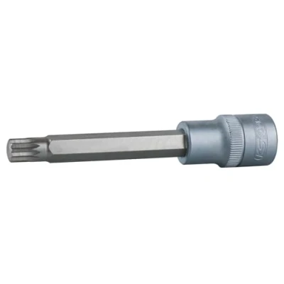 Abbildung von KS TOOLS 911.1352 E Steckschlüsseleinsatz DIN3120, ISO1174 M8 Chrom Vanadium Stahl Innenvielzahn, Außenvielzahn gerändelt