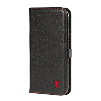 Abbildung von TORRO Hülle kompatibel mit iPhone 11 Pro Premium Leder Standfunktion und Kartenfächern (Schwarz)