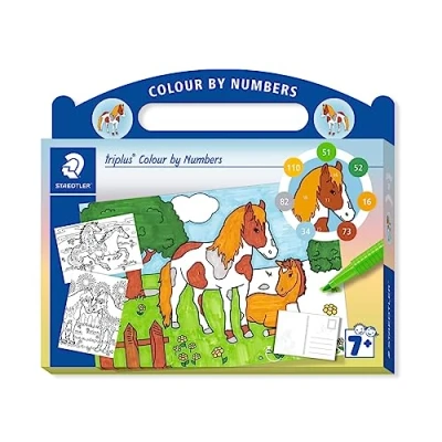 Abbildung von triplus mixed set colour by numbers Horses