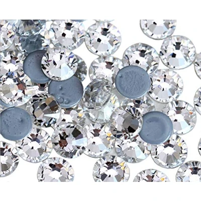 Abbildung von Jollin Hot Fix Kristalle Flacher Rückseite Strasssteine Glas Glitzersteine Nagelkunst Edelsteine Runde Diamant Gems, SS16 1440pcs, Hotfix Crystal Clear