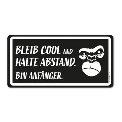 Abbildung von Auto Magnet Schild Anfänger Motiv Gorilla SW I 20 x 10 cm kfz_772