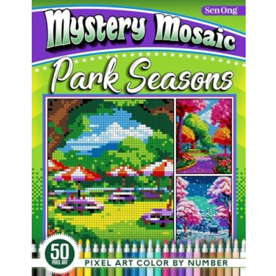 Abbildung von Park Seasons Mystery Mosaics Color by Number: 50 Pixel Art Landscapes of Four and Times Day