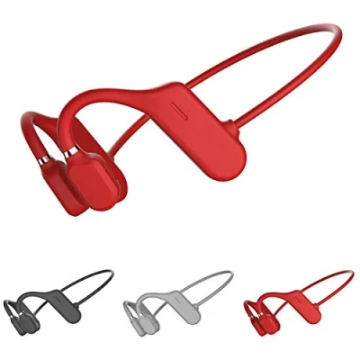 Abbildung von Queen.Y Knochenleitung Kopfhörer Bluetooth Offenes Ohr Drahtlose HiFi Stereo mit Mikrofon für Sport Fitness Radfahren Laufen Fitnessstudio Rot