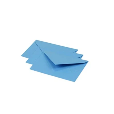 Abbildung von Clairefontaine 5550C Pakung mit 20 Umschläge Pollen, Mini 7,5x10cm, 120g, ideal für Ihre Einladungen und Korrespondenz, Umshläge, Karibikblau, 1 Pack
