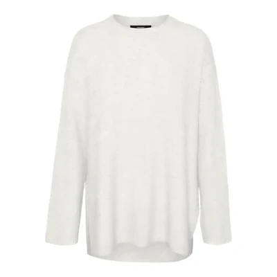 Abbildung von Vero Moda Rundhals TIEF Angesetzte Schulter Strickpullover, Damen, Größe: Large, Snow white