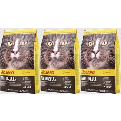 Abbildung von JOSERA Naturelle (3 x 400 g) getreidefreies Katzenfutter mit moderatem Fettgehalt ideal für sterilisierte Katzen Super Premium Trockenfutter ausgewachsene 3er Pack