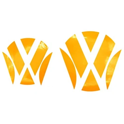 Abbildung von Finest Folia Emblem Ecken Inlays Folie Aufkleber passgenau K006/K007 (Neon Orange)