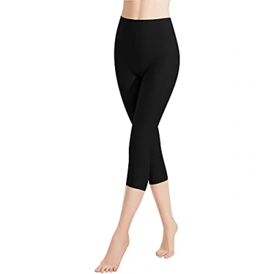 Abbildung von Libella 1er Pack Damen Leggings 3/4 Hose aus Baumwolle Capri mit Hohe Taille bunt Slim Fit Fitnesshose Mehrfarbig 4161 Schwarz XL