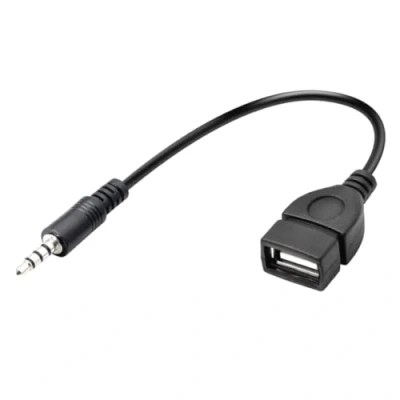 Abbildung von Bolwins K04S USB auf AUX Audio Adapter OTG Adapterkabel, 3,5mm Klinkenstecker A Buchse, geeignet für Auto Stereos, GPS Systeme, CD und DVD Player