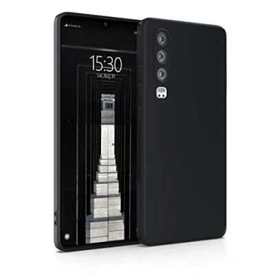 Abbildung von MyGadget Hülle für Huawei P30 robuste Silikon Schutzhülle TPU Case Slim Silikonhülle Back Cover Kratzfest Handyhülle Matt Schwarz