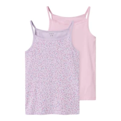 Abbildung von Name it Nkfstrap DOT 2 PACK Unterhemd/shirt für Kinder, Größe: 146/152, Pastel lilac