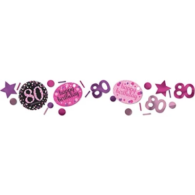 Abbildung von Konfetti 80 Jahre Sparkling Schwarz Rosa 34 Gramm