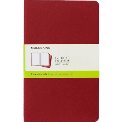 Abbildung von Moleskine S31038 Cahier Notizhefte (blanko, Large, Kartoneinband) 3 er Set preiselbeerrot