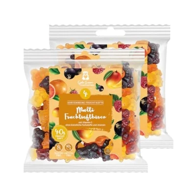 Abbildung von 2er Set Multi Fruchtsaftbären sortenreine Fruchtsäfte Ohne künstliche Farbstoffe und Geschmacksverstärker Gluten Laktosefrei 40% Fruchtsaft fruchtige Gummibärchen